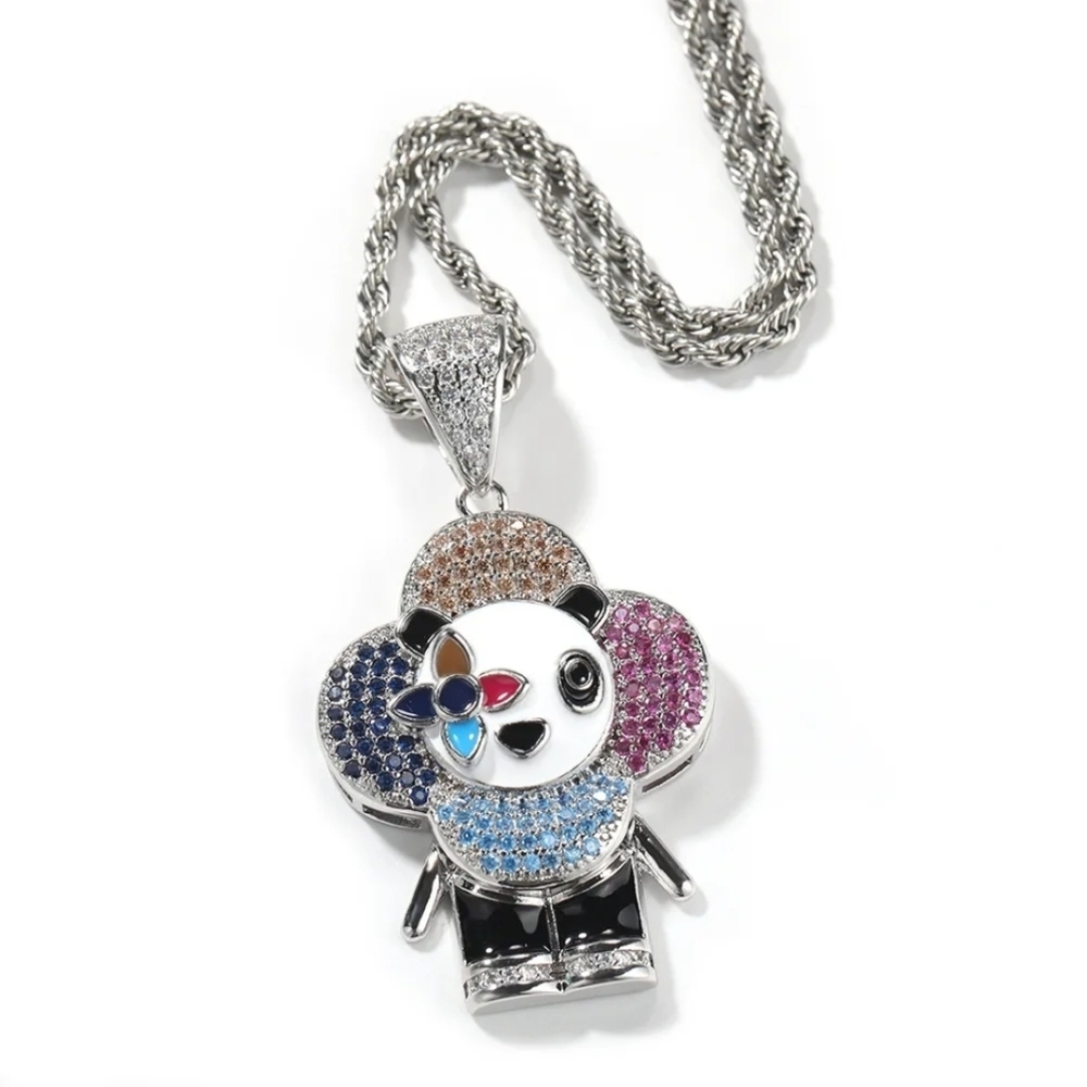 Colorful Panda Pendant Necklace